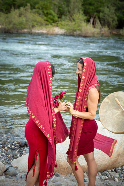 Isis Prayer Shawl - Ruby