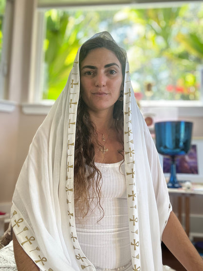 Isis Prayer Shawl - White