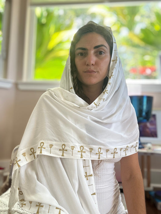 Isis Prayer Shawl - White